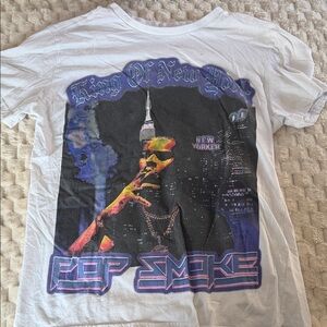White Graphic T-Shirt- Pop Smoke